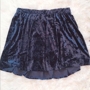 Navy Blue Velvet Skirt